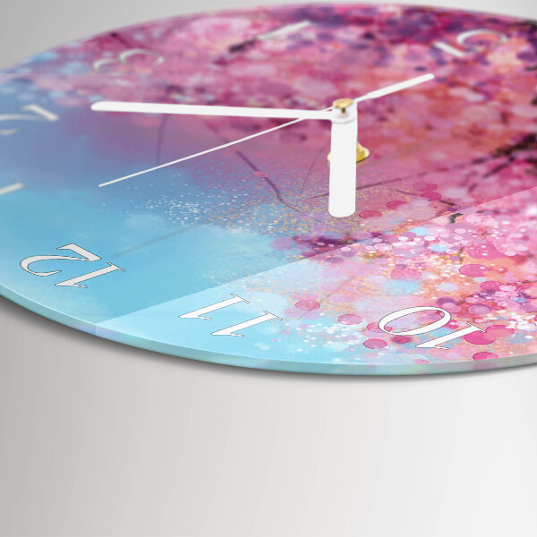 Reloj de pared redondo estampado floral