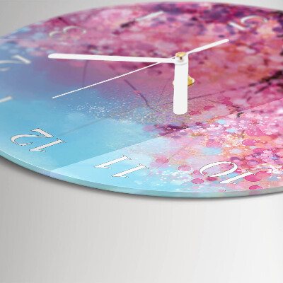 Reloj de pared redondo estampado floral