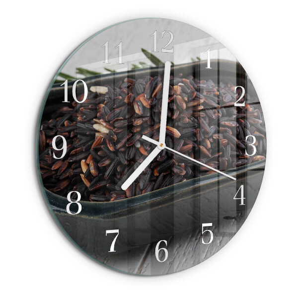 Reloj de pared redondo arroz negro