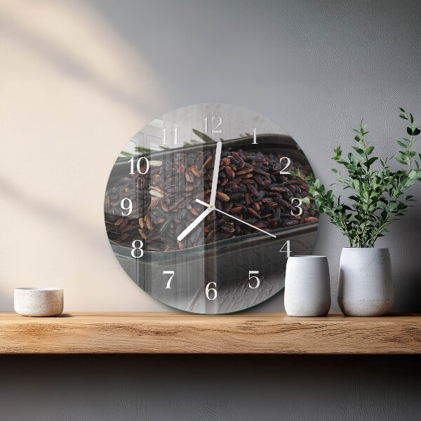 Reloj de pared redondo arroz negro