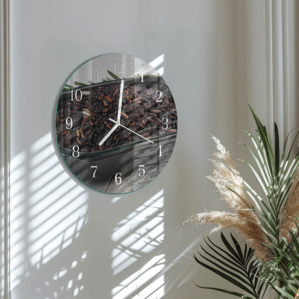 Reloj de pared redondo arroz negro