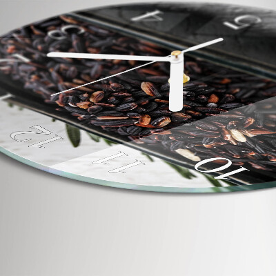 Reloj de pared redondo arroz negro