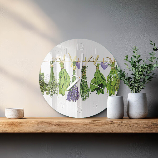 Reloj de pared redondo Hierbas