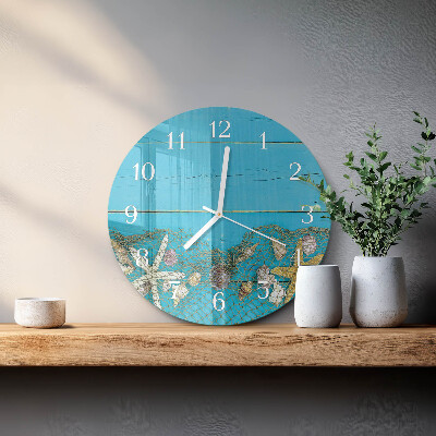 Reloj de pared redondo tesoros del mar