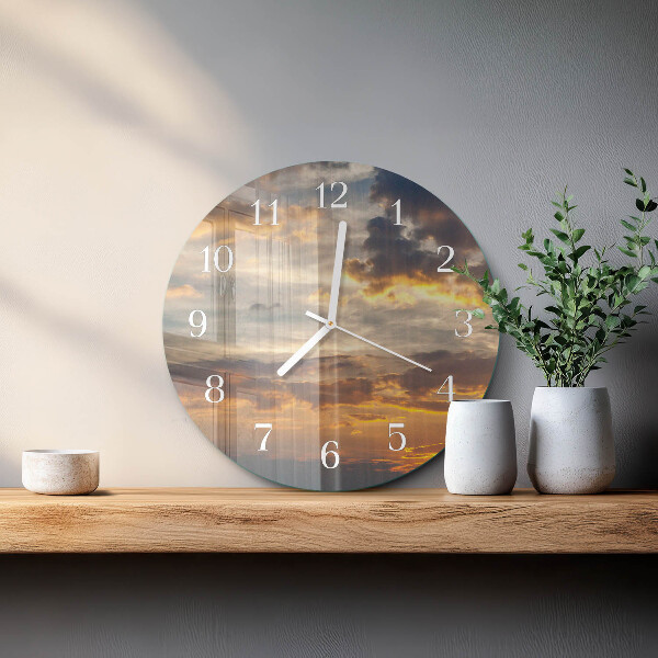 Reloj de pared redondo Atardecer