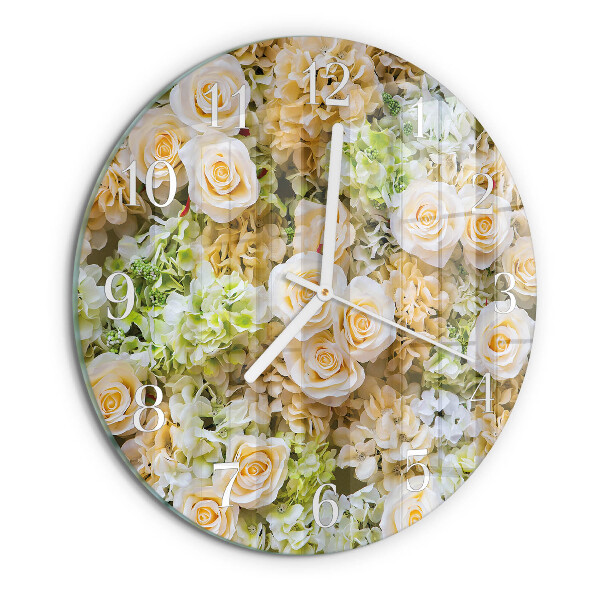 Reloj de pared redondo Flores elegantes