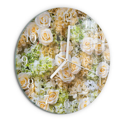Reloj de pared redondo Flores elegantes