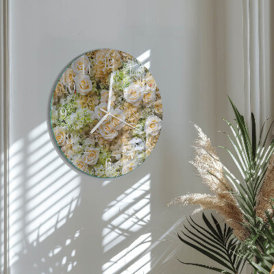Reloj de pared redondo Flores elegantes