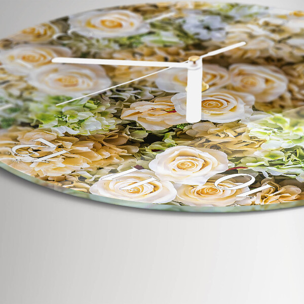 Reloj de pared redondo Flores elegantes