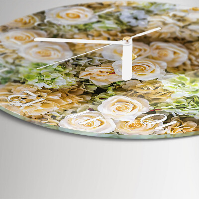 Reloj de pared redondo Flores elegantes