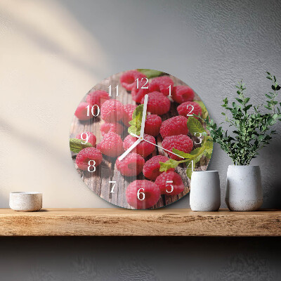 Reloj de pared redondo Frambuesas