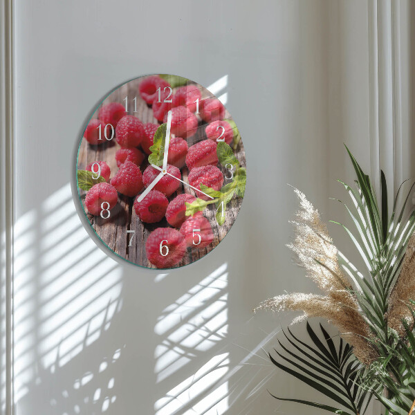 Reloj de pared redondo Frambuesas