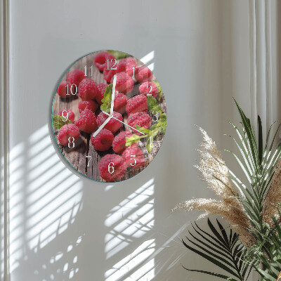 Reloj de pared redondo Frambuesas