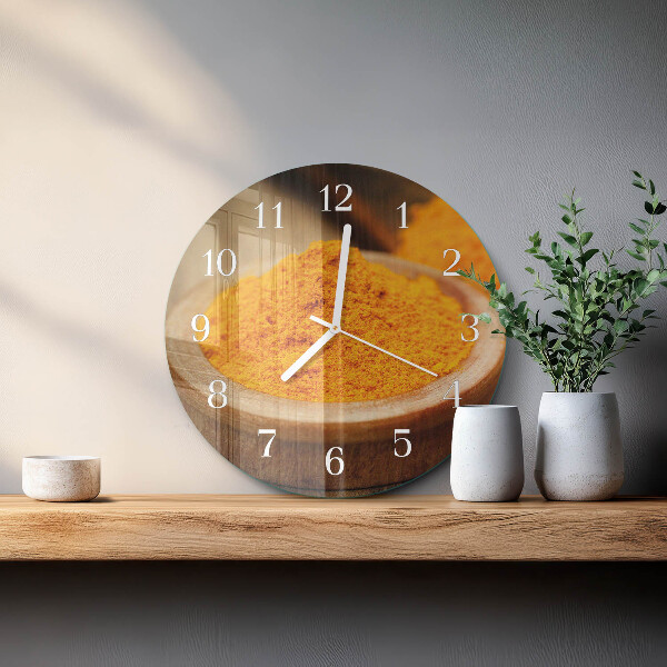 Reloj de pared redondo Cúrcuma