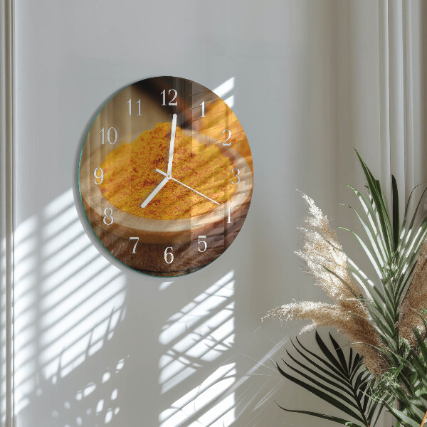Reloj de pared redondo Cúrcuma