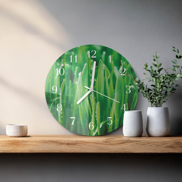 Reloj de pared redondo Hierba verde