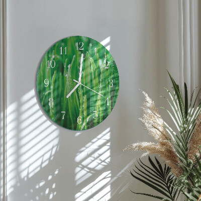 Reloj de pared redondo Hierba verde