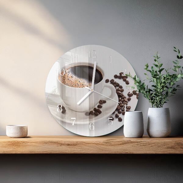 Reloj de pared redondo Taza de café