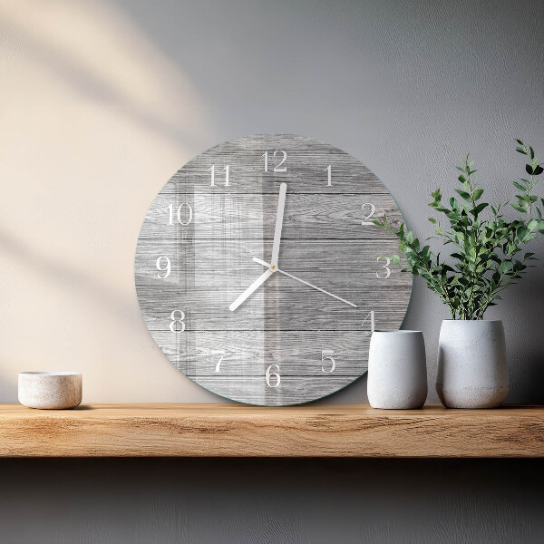 Reloj de pared redondo Madera gris