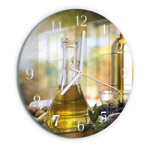 Reloj de pared redondo Aceite de oliva