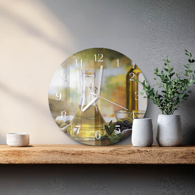 Reloj de pared redondo Aceite de oliva