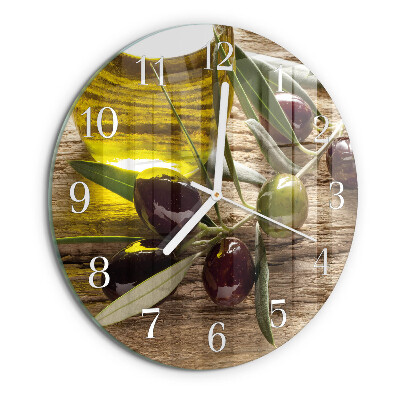 Reloj de pared redondo Aceite de oliva