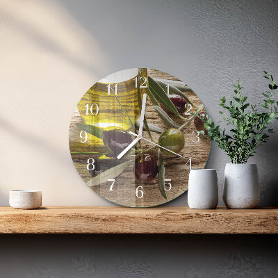 Reloj de pared redondo Aceite de oliva