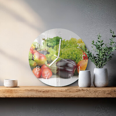 Reloj de pared redondo Verduras