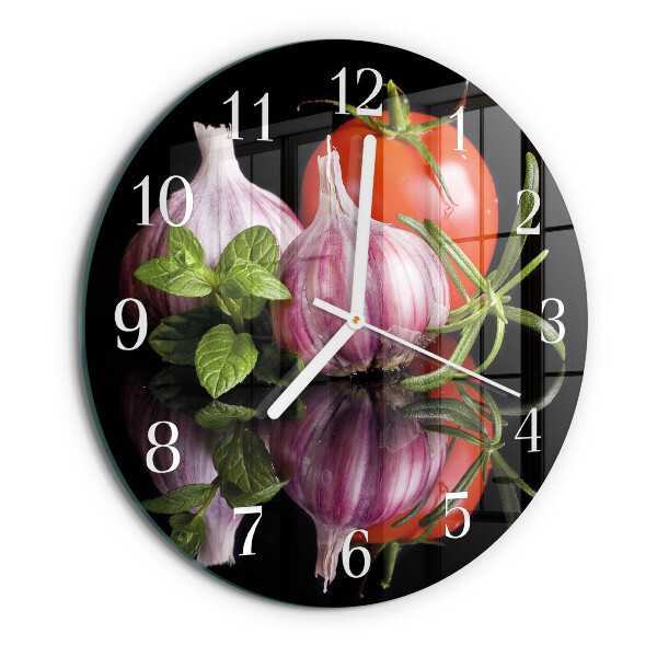Reloj de pared redondo Tomate y ajo