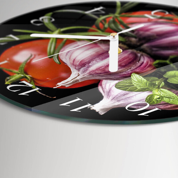 Reloj de pared redondo Tomate y ajo