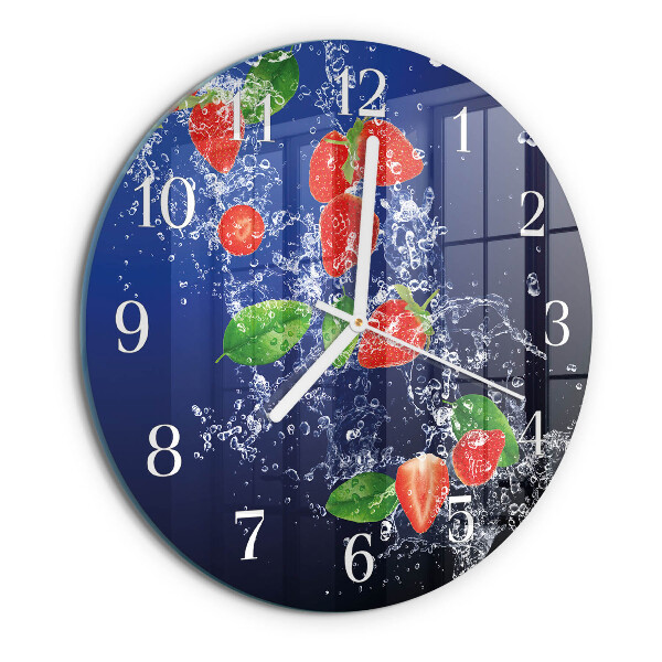 Reloj de pared redondo fresas