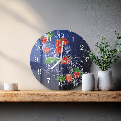 Reloj de pared redondo fresas