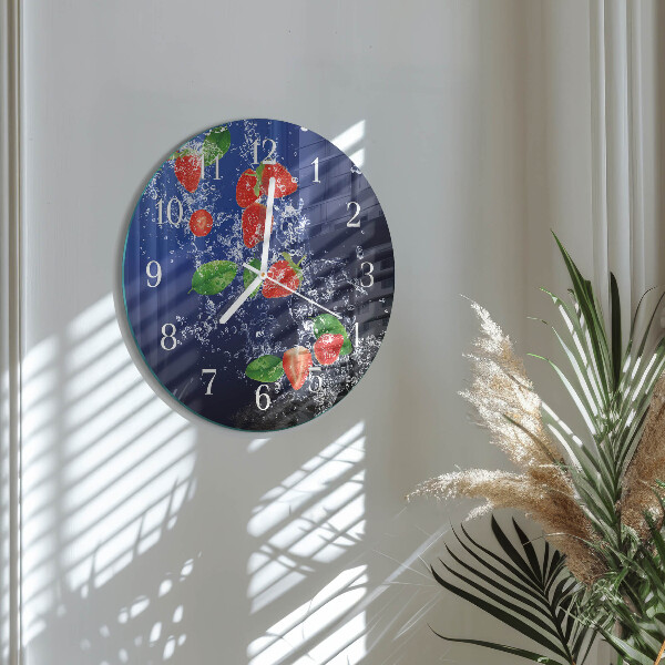 Reloj de pared redondo fresas