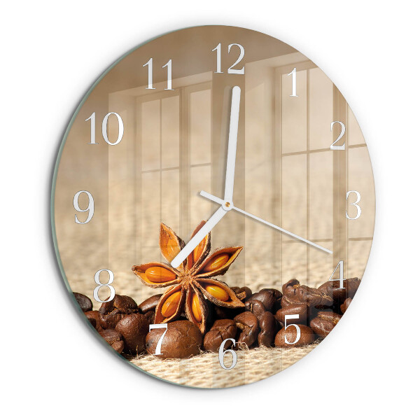 Reloj de pared redondo Granos de café