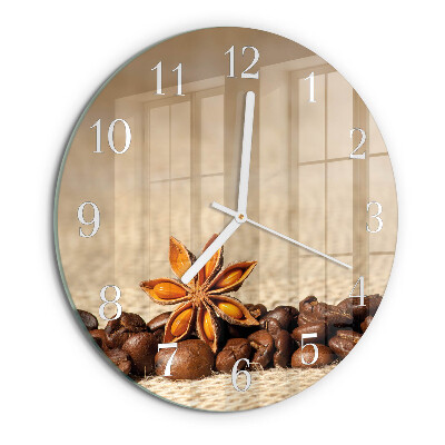 Reloj de pared redondo Granos de café
