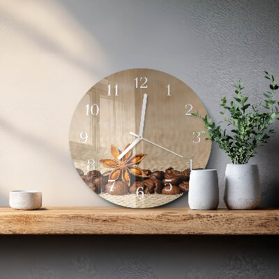 Reloj de pared redondo Granos de café
