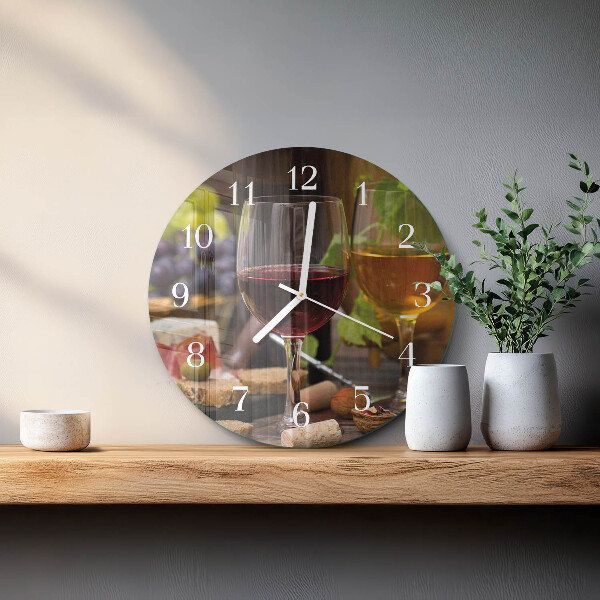 Reloj de pared redondo Copa de vino