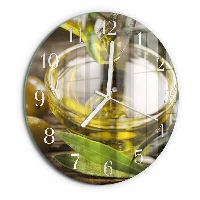 Reloj de pared redondo Aceite de oliva