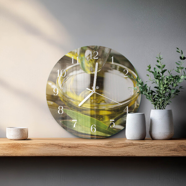 Reloj de pared redondo Aceite de oliva