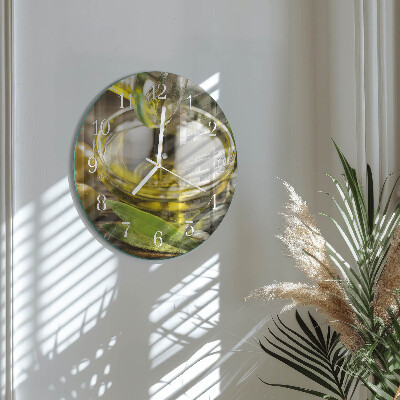 Reloj de pared redondo Aceite de oliva