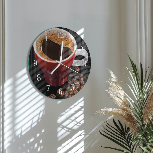 Reloj de pared redondo Taza de café