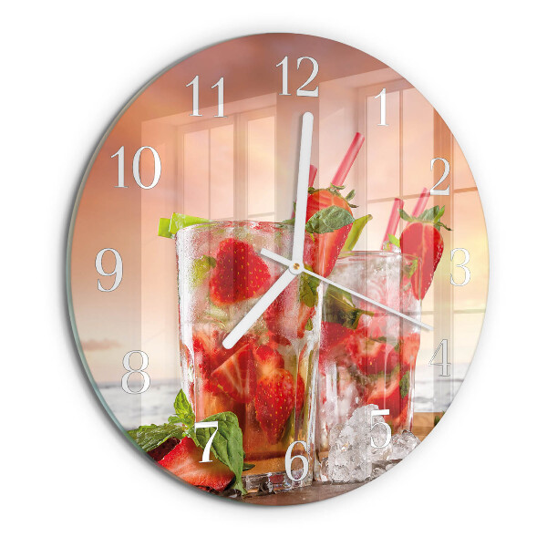 Reloj de pared redondo fresas