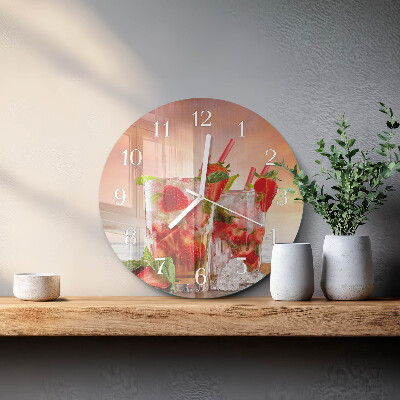 Reloj de pared redondo fresas