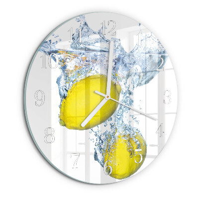 Reloj de pared redondo Limones en agua