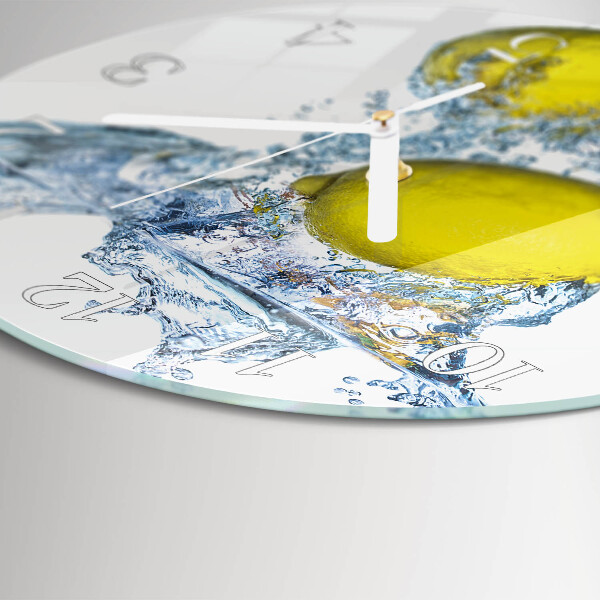 Reloj de pared redondo Limones en agua