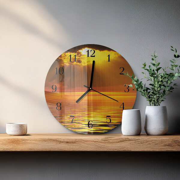 Reloj de pared redondo Atardecer