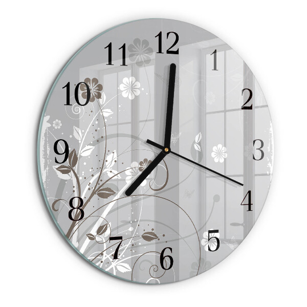 Reloj de pared redondo Flores