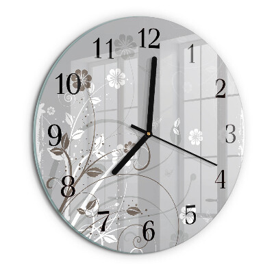 Reloj de pared redondo Flores