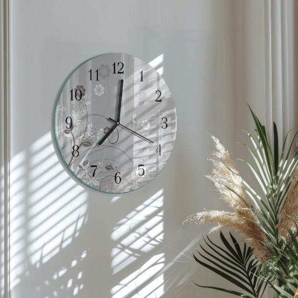 Reloj de pared redondo Flores