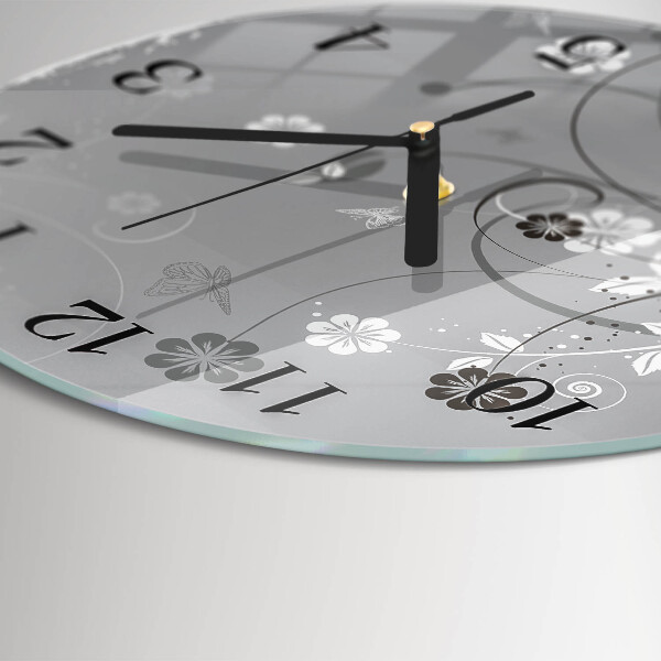 Reloj de pared redondo Flores